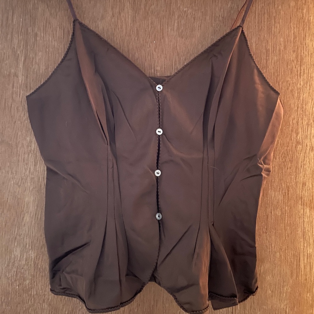 Vintage Sans Souci button down slip crop top